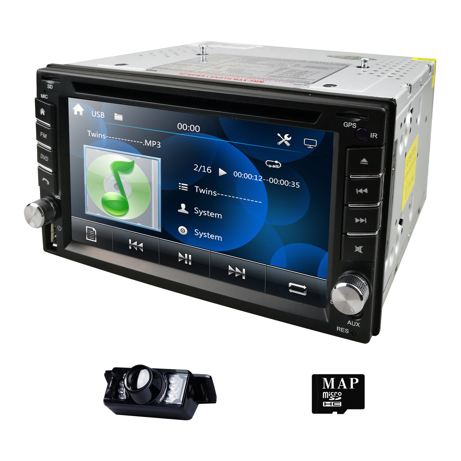 6.2" Double 2 Din In Dash Car CD DVD Player Radio Stereo GPS SAT NAV