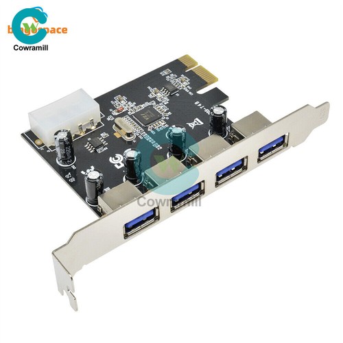 4 Port PCI-E to USB 3.0 HUB PCI Express Expansion Card Adapter 5 Gbps Speed NEW - 第 1/8 張圖片