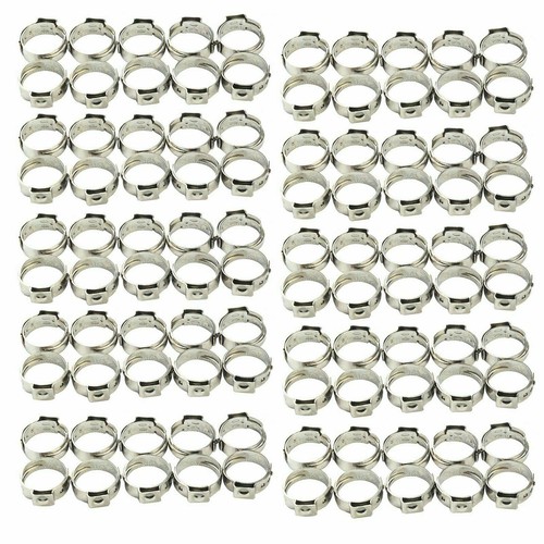 500Pieces Stainless Steel 1/2" inch PEX Clamp Cinch Rings Crimp Pinch Fitting