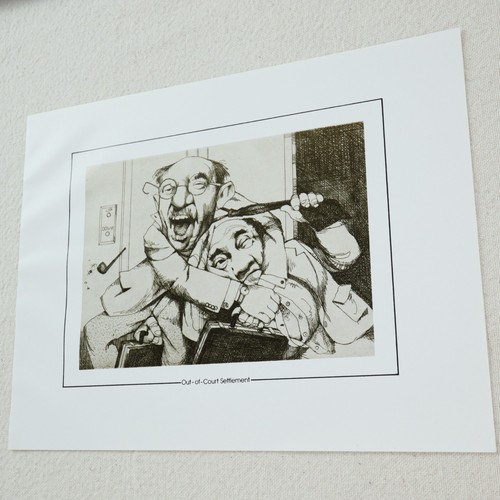 Charles Bragg Vtg Print Out of Court Settlement Attorney Judge Law Sardonic - Picture 2 of 7