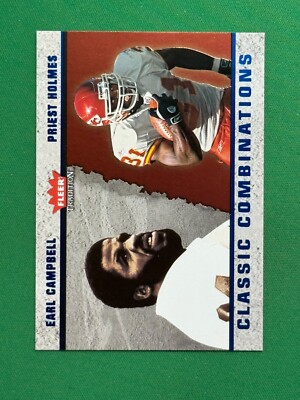 2003 Fleer Tradition Earl Campbell Priest Holmes Classic Combinations Blue /1500