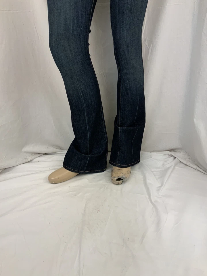 Paige Jeans Sz 27 Blue Dark Wash Cotton Poly Bootcut Low Rise YGI V1-231 - Image 4 of 4