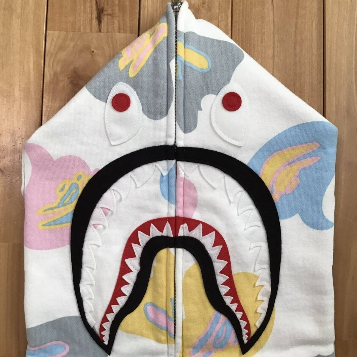 BAPE Def camo shark full zip hoodie White A Bathing Ape Size XL | eBay