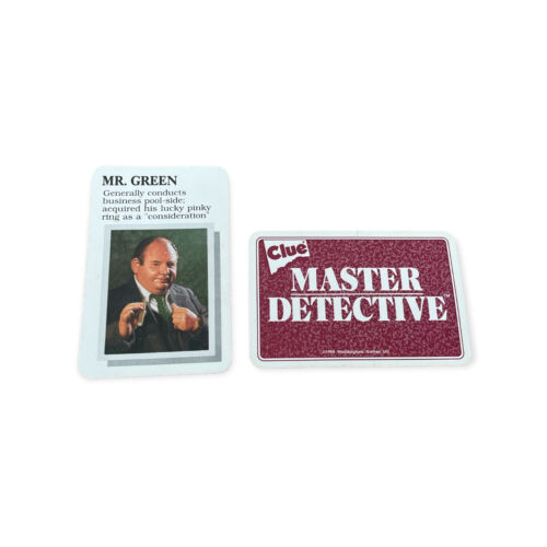 Vintage 1988 Clue Master Detective Replacement Suspect Card Mr Green - Zdjęcie 1 z 1