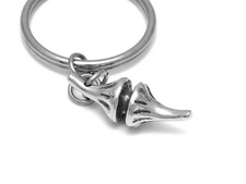 Synapse Keychain, Handmade Microbiology Anatomical Keyring in Pewter