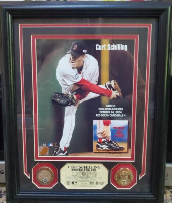 Framed & Matted 2004 World Series Game 2 Curt Schilling Infield