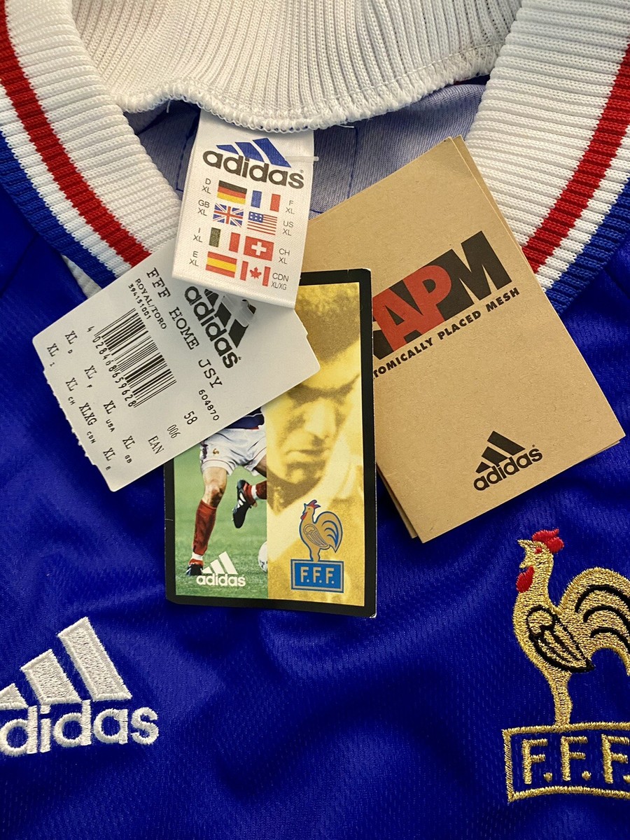 NWT! France 1998 World Cup Home Shirt Jersey Adidas (No Star NWT! France 1998 World Cup Home Shirt Jersey Adidas (No Star