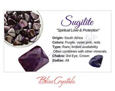 SUGILITE Crystal Information Card, Double sided #HC86