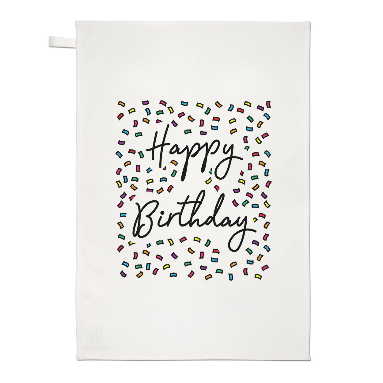 Happy Birthday Confetti Tea Towel Dish Cloth - Funny 18th 21st 30th 40th 50th