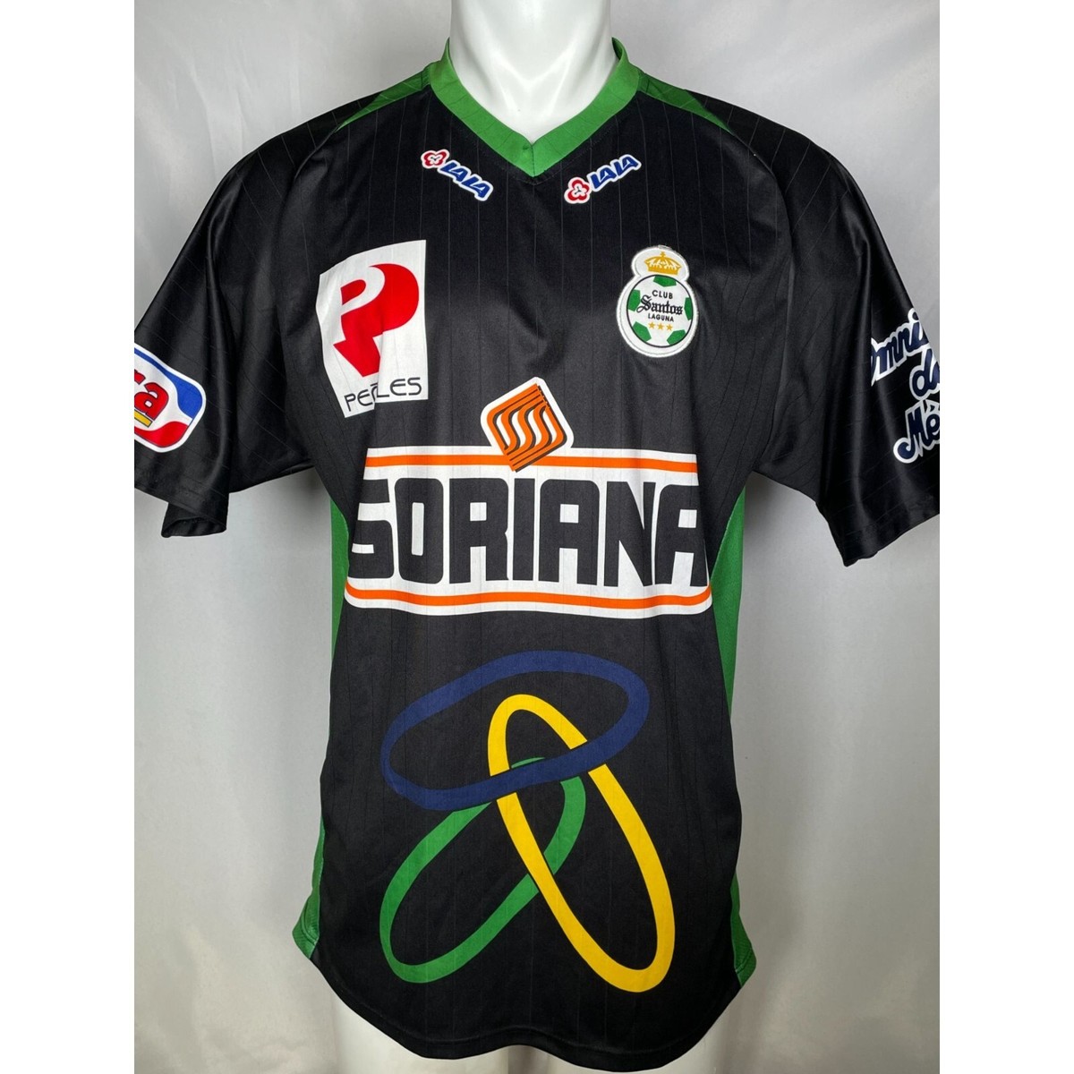 Santos Laguna 2009-10 Black 4th Soccer Jersey Men's LARGE | eBay