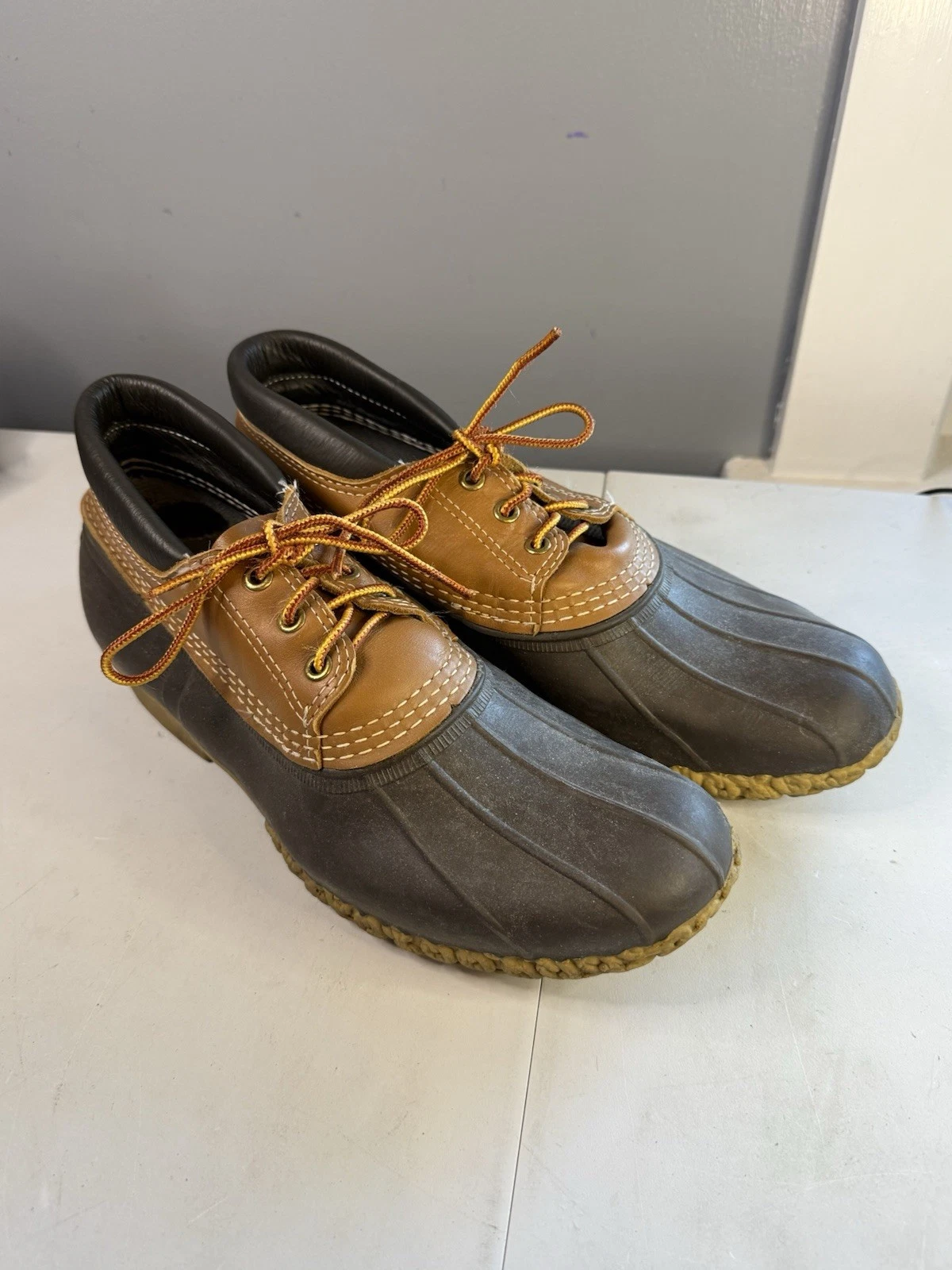 LL Bean Shoes Men's Size 9 W Brown Rubber Low Top Duck Boots