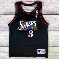 Vintage 1990s Champion Reversible Philadelphia 76ers Allen Iverson Jersey Medium