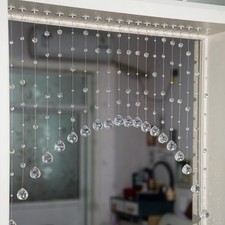 20 Strings Crystal Beaded Curtain, Arched Door String Curtain, Hanging Clear