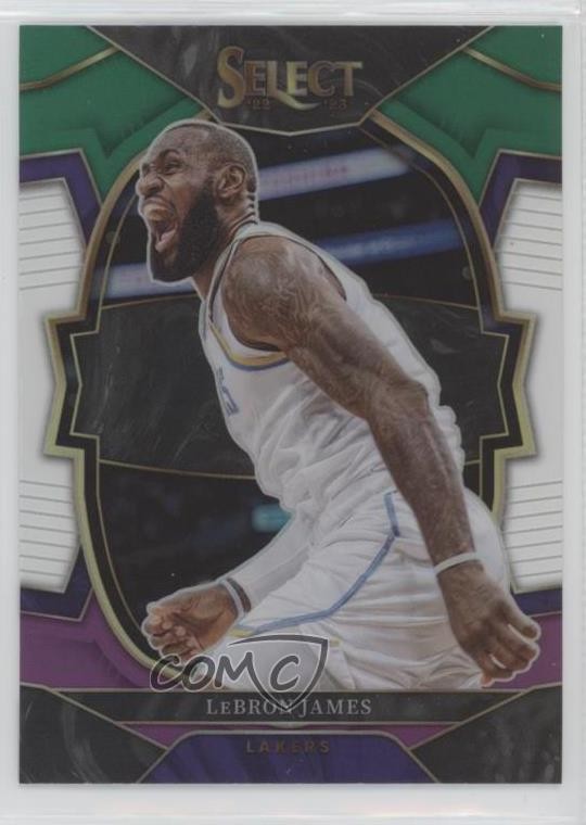 2022-23 Panini Select Concourse Green White Purple Prizm LeBron James #26