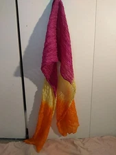 Women's Multicolor Scarf Craft Link Pattern 100 % Silk