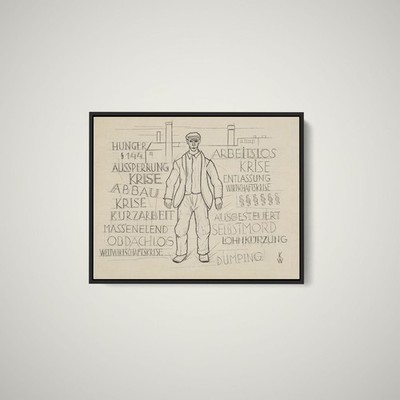Karl Wiener - Ohne Titel Hunger Weltwirtschaftskrise Arbeitslos - Fine Art Print