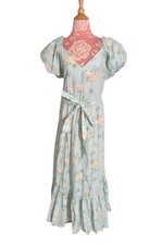 NWT Love Shack Fancy Blue Ballon Sleeve Coquette Cottage 16 Maxi Dress Ruffle