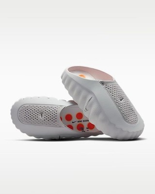 Nike Grey Orange Foam Slip On Sandals Perforated Drainage Unisex Summer Beach Ca