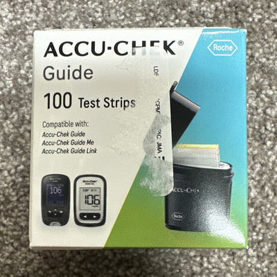 ACCU-CHEK Guide 100 Glucose Blood Test Strips for Guide/Me/Link Exp 6/14/27