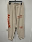 Lonely Ghost Jogger Sweatpants Tan With Orange Writing And Drawing Size XXL — photo 1