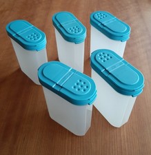 TUPPERWARE 5 Gewürzriesen 270 ml mit Deckel hellblau türkis Gewürze Vorrat
