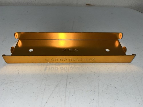 Quarters Aluminum Coin Roll Storage Tray, Heavy-duty 25 Cents Orange