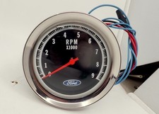 Vintage Ford 9,000 RPM Tachometer Ford Muscle Car Blue Oval Logo 8 Cylinder RARE