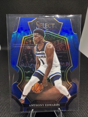 2022-23 Panini Select-Premier Level Anthony Edwards #146 Blue Prizm Die-Cut /249