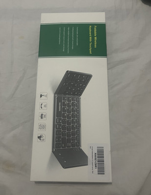 SAMSERS Foldable Bluetooth Keyboard w/ Built-In Touchpad, QWERTY English, Black