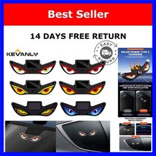 LED Car Ambient Light Solar Rechargeable Demon Eye Suction Cup USB