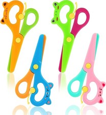 LOVESTOWN Toddler Scissors, 4PCS Blunt Tip Adaptive Safety Scissor Stocking Stuf