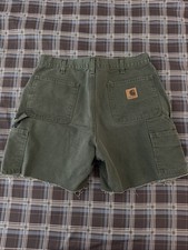 Vintage Carhartt Carpenter Shorts Mens 36 Green Distressed