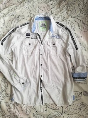 Men Camp David Shirt White Cotton 44 / XXL / 52