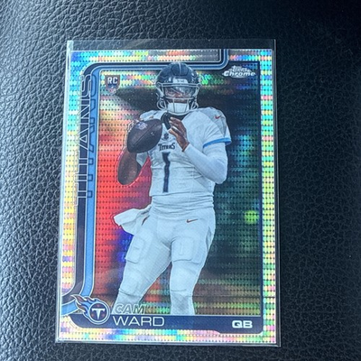 #ad 2025 Topps Chrome Football Cam Ward Pulsar Rookie #314 $50.00