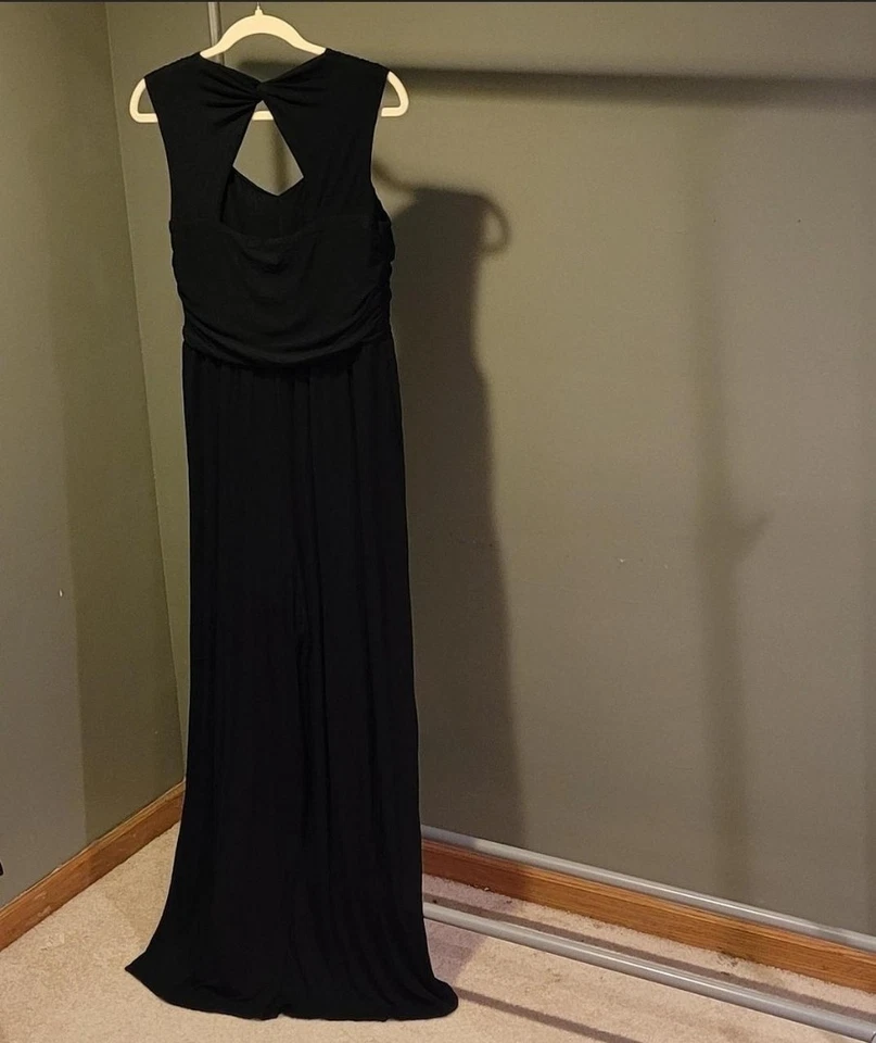 Mono Anthropologie Moulinette Soeurs Molly Tejido Pierna Ancha, Talla L, Negro Foto 3 de 4