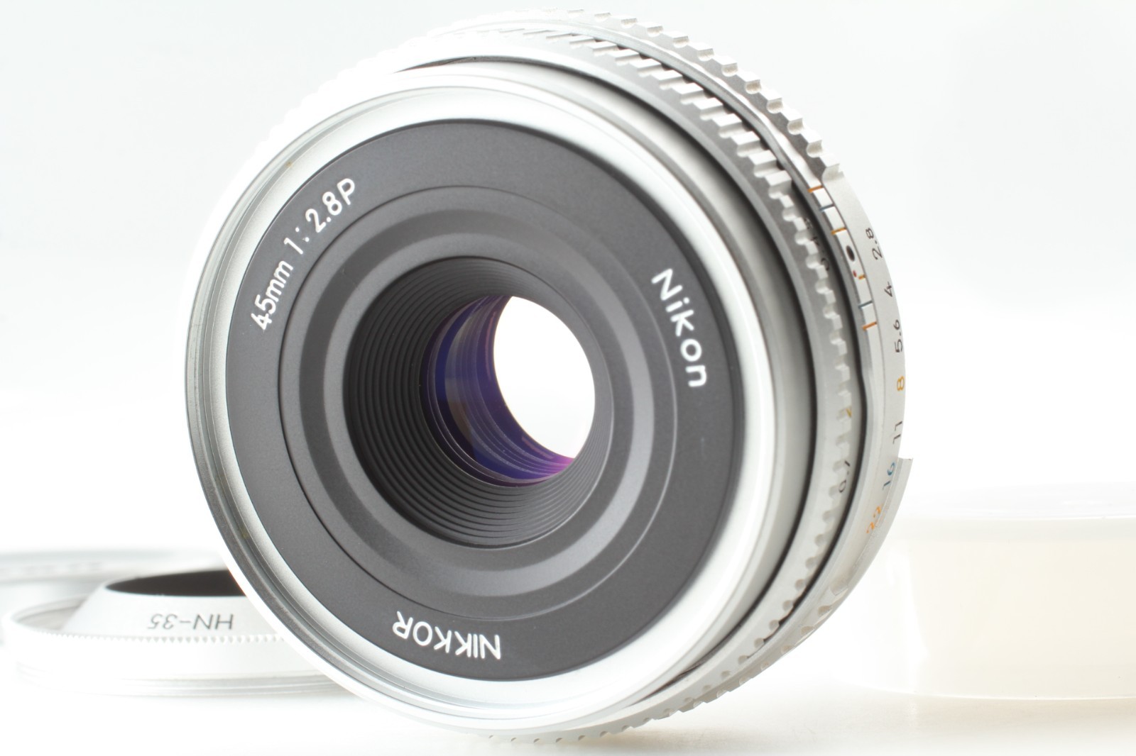 [TOP MINT] Nikon Ai-s Ais Nikkor 45mm f/2.8 P Silver MF Pancake Lens From JAPAN