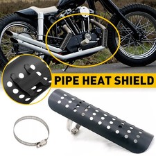 Silenciador de escape negro universal protector de tubo cubierta térmica protector de talón motocicleta EE. UU.