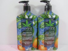 2 BOTTLES HEMPZ TRIPLE MOISTURE FRESH CITRUS 17 OZ CONDITIONER FOR DRY DAMAGED