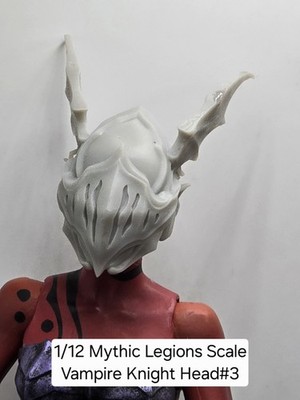 3d Printed VAMPIRE KNIGHT HEAD#3.  2.0 Head For Mythic Legions 1/12 Scale 