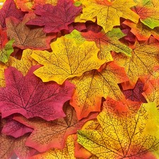 300Pcs Artificial Maple Leaves, Faux Fall Leaves for Autumn Decorations,