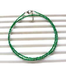 Faceted Emerald Rondelle Beads: 4mm AAAA Quality Sterling Silver