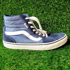 Vans Old Skool Mens Sz 9 Blue Sneaker Shoes High Top Casual Comfort