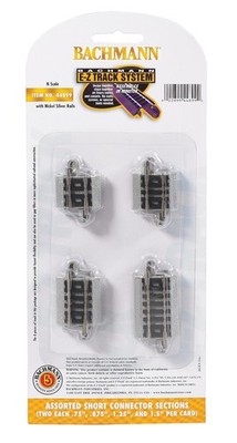 Bachmann 44899 N Nickel Silver E-Z Track Assorted Short Connector Sections