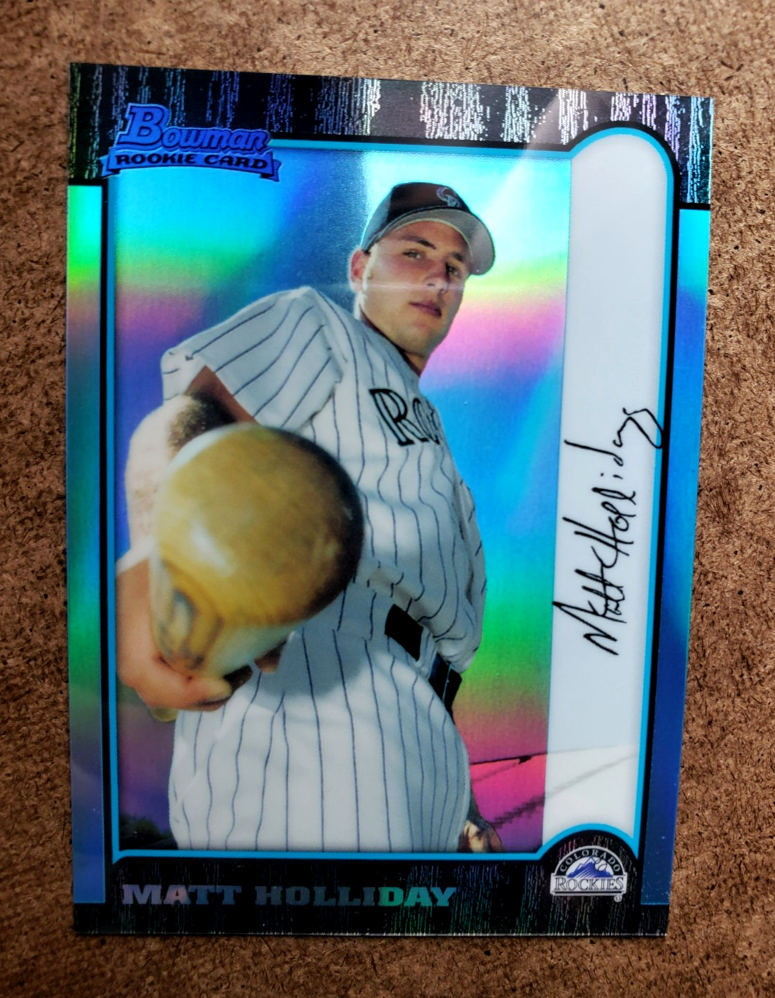 1999 Bowman Chrome MATT HOLLIDAY MLB Baseball ROOKIE CARD #400  COLORADO ROCKIES
