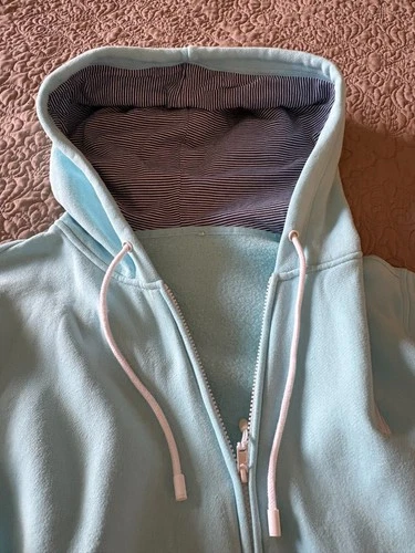 Nautica Men’s Full Zip Fleece Hoodie Blue Drawstring Sweatshirt Size M image 8