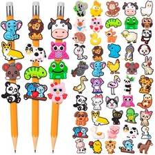 50 PCS Pencil Toppers Bulk Kids Cute Clip Charm Classroom Prizes Rewards