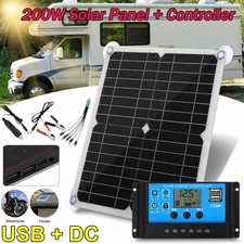 200W Solar Panel Kit 100A 12V Battery Charger With Controller Boat Car RV NEW