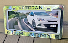 Us Army Veteran License Plate Frameas New Never Usedchrome Us Army Veteran License Plate Frameas New Never Usedchrome