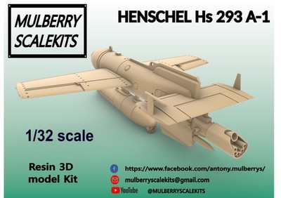 1/32 DETAILED AIR FORCE HENSCHEL HS 293 A-1 GUIDED BOMB MULBERRY SCALE KITS