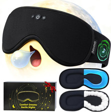 Weighted Bluetooth Sleep Mask with Removable Hot Cold Gel Insert, 3D Blackout